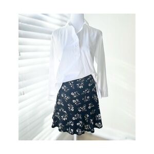 Frank & Oak Black Floral Mini Skirt